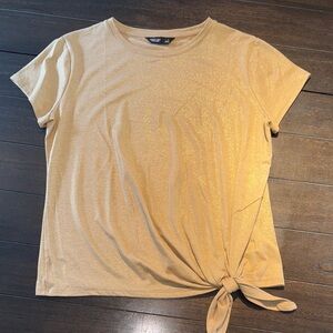 Simply Vera Vera Wang Metallic Gold Tie-Front Tee